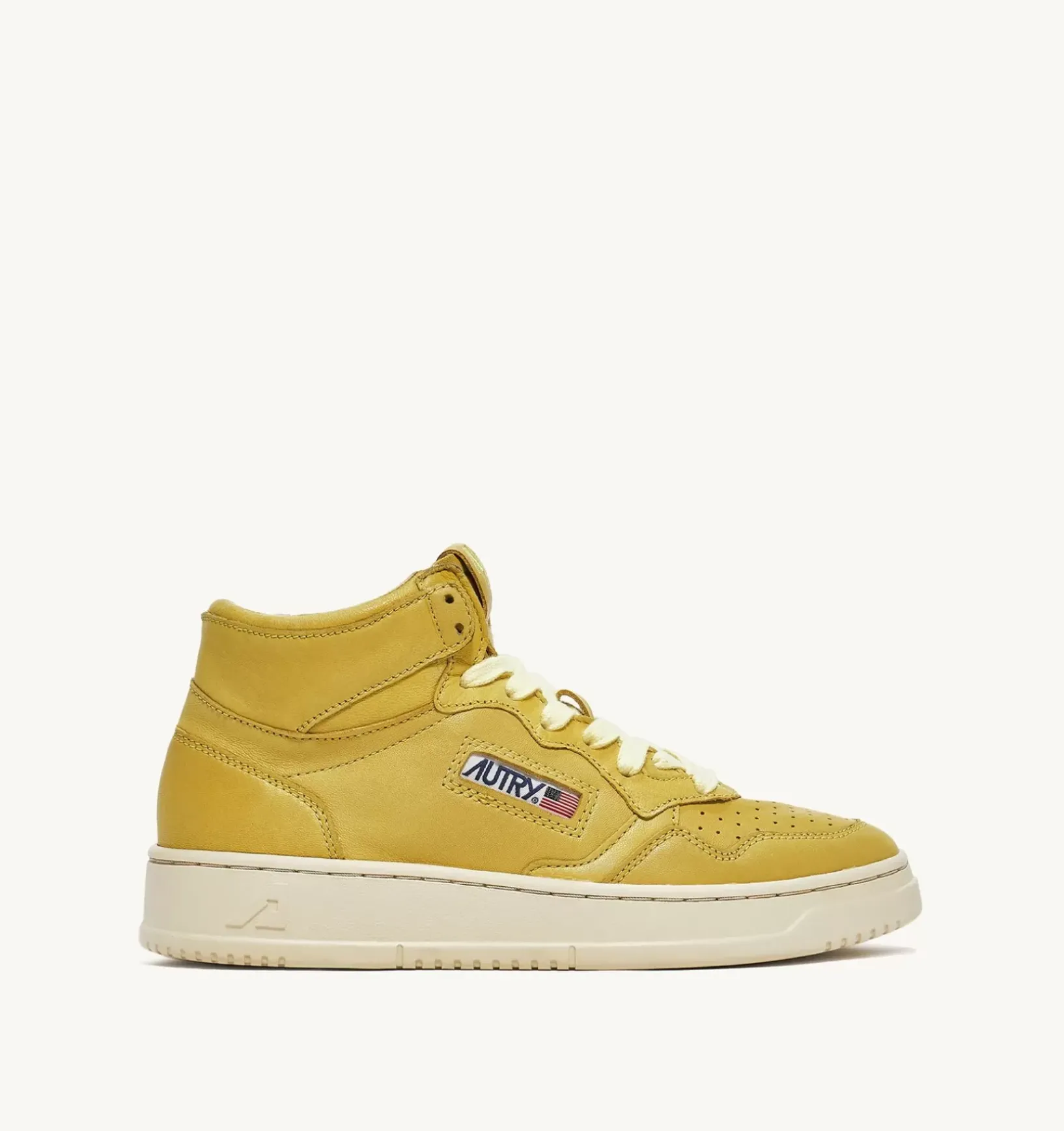 Sneakers Medalist Mid In Morbida Pelle Yellow Iris Di Capra