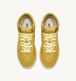 Sneakers Medalist Mid In Morbida Pelle Yellow Iris Di Capra