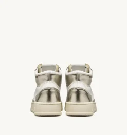 Sneakers Medalist Mid In Pelle Bicolore Bianco E Platinum