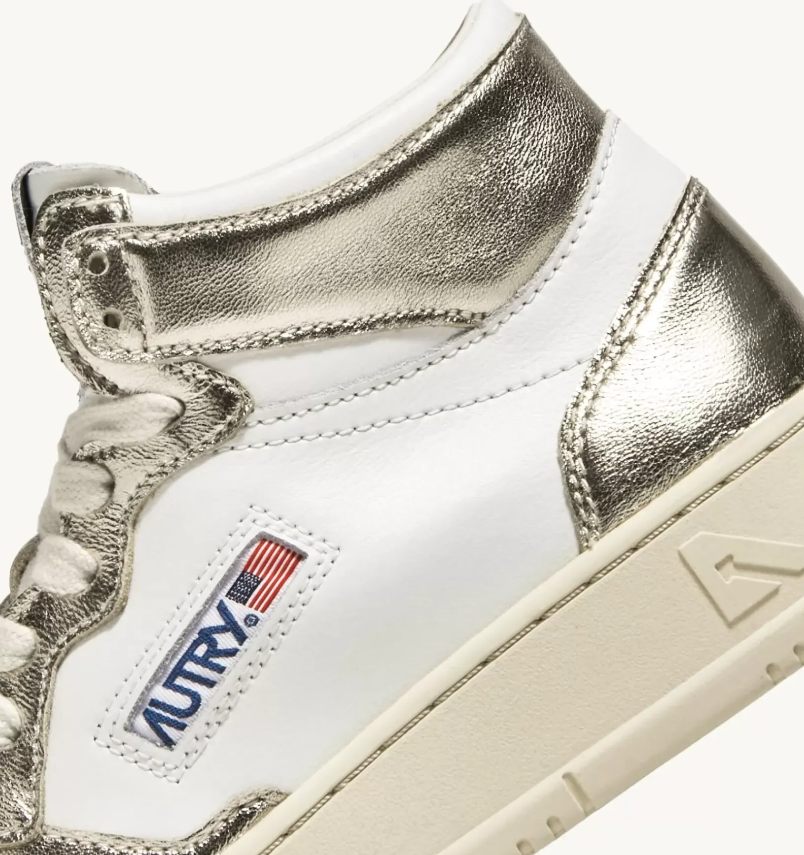 Sneakers Medalist Mid In Pelle Bicolore Bianco E Platinum