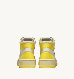 Sneakers Medalist Mid In Pelle Bicolore Bianco E Yellow