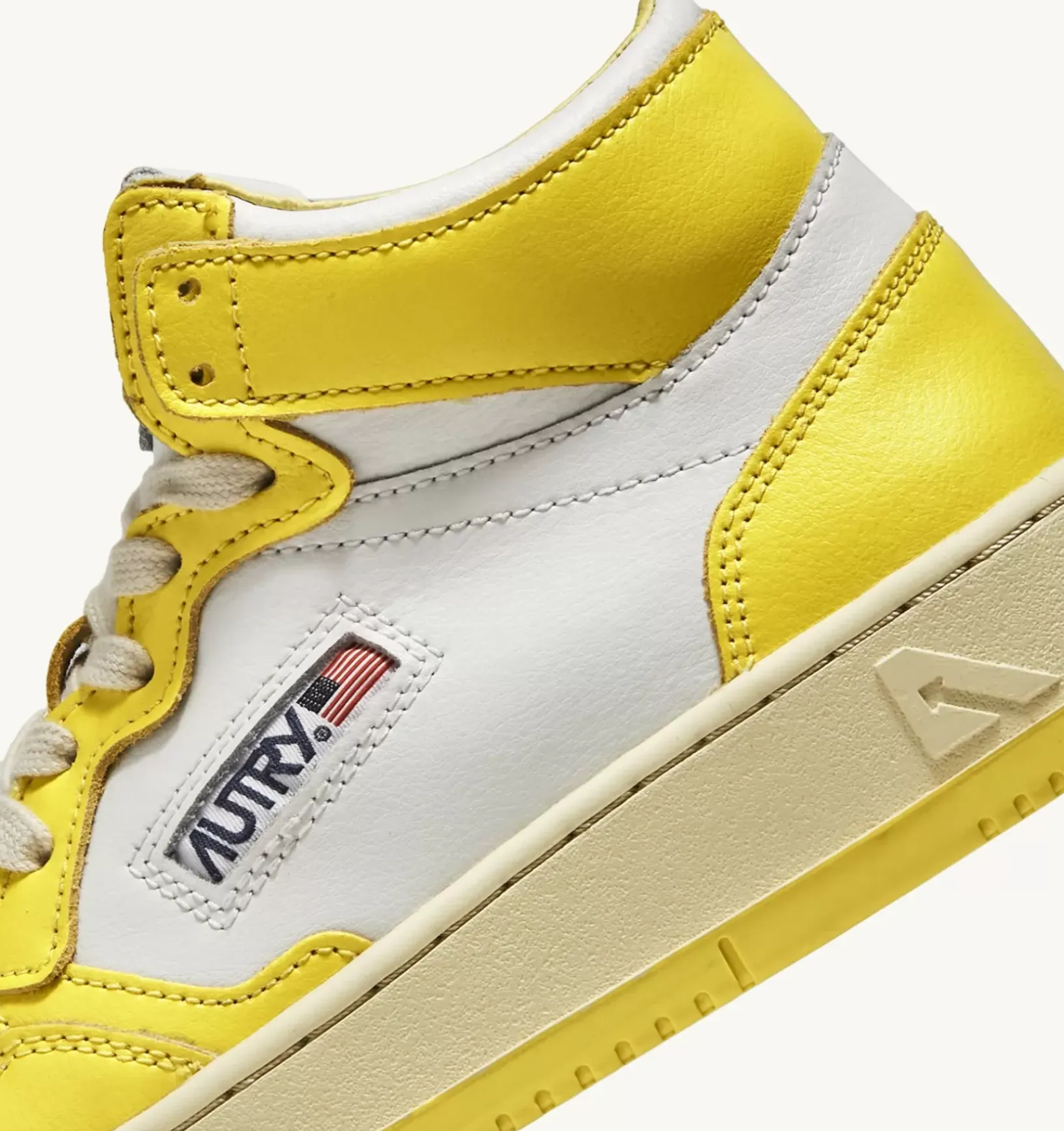 Sneakers Medalist Mid In Pelle Bicolore Bianco E Yellow