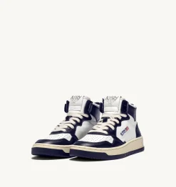 Sneakers Medalist Mid In Pelle Bianca E Blu