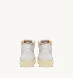 Sneakers Medalist Mid In Pelle Di Capra E Suede Bianco