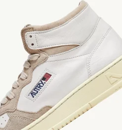 Sneakers Medalist Mid In Pelle Di Capra E Suede Bianco