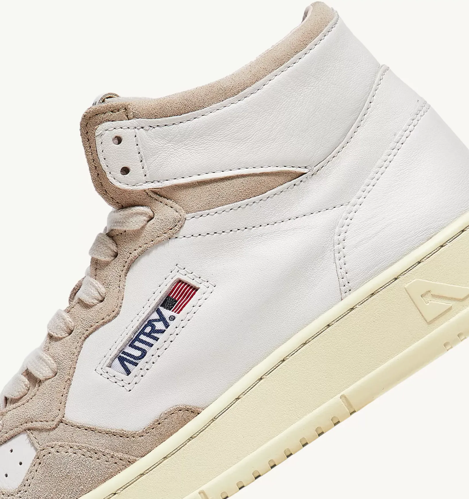 Sneakers Medalist Mid In Pelle Di Capra E Suede Bianco