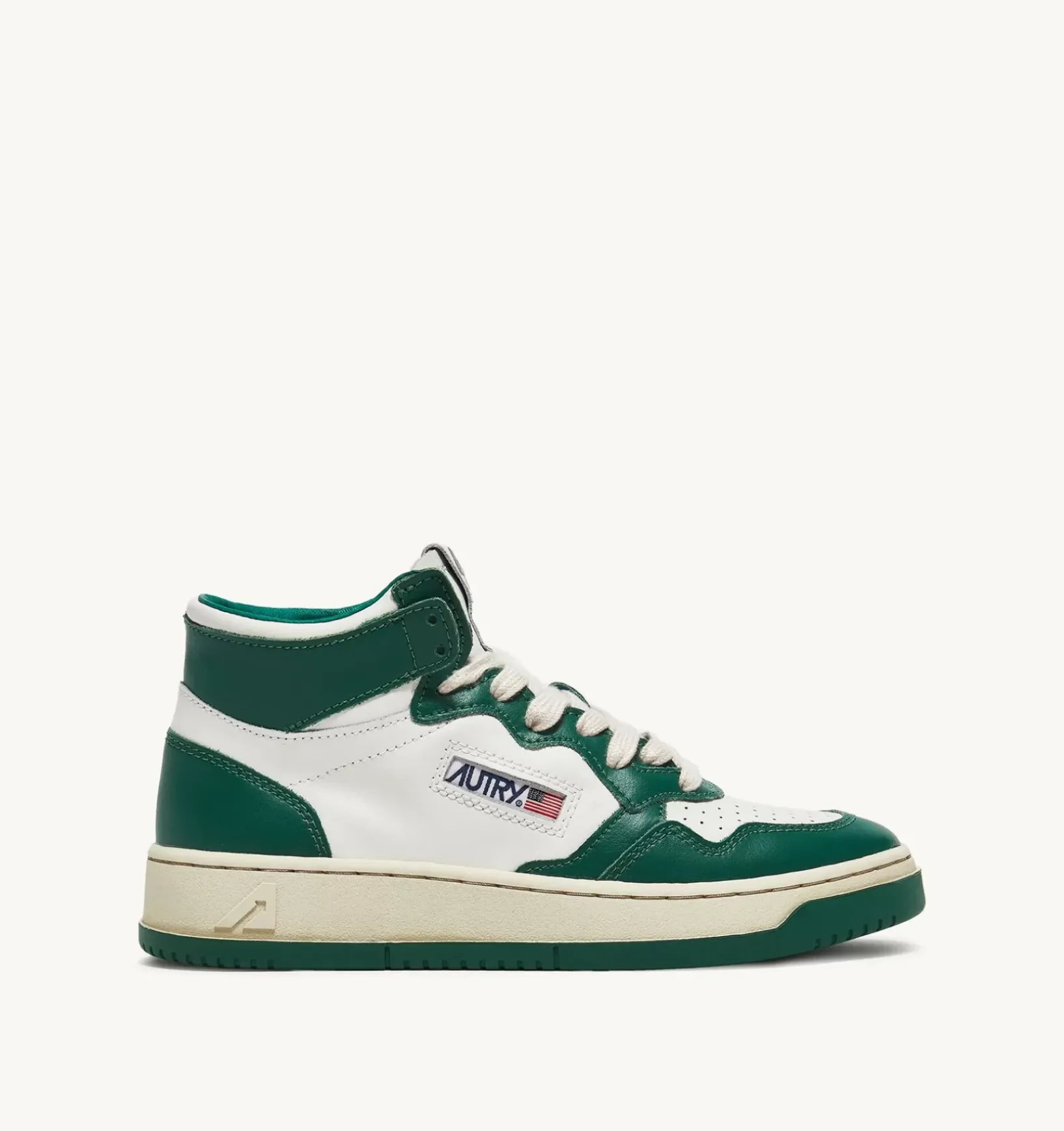 Sneakers Medalist Mid In Pelle Bicolore Bianco E Verde