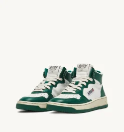 Sneakers Medalist Mid In Pelle Bicolore Bianco E Verde