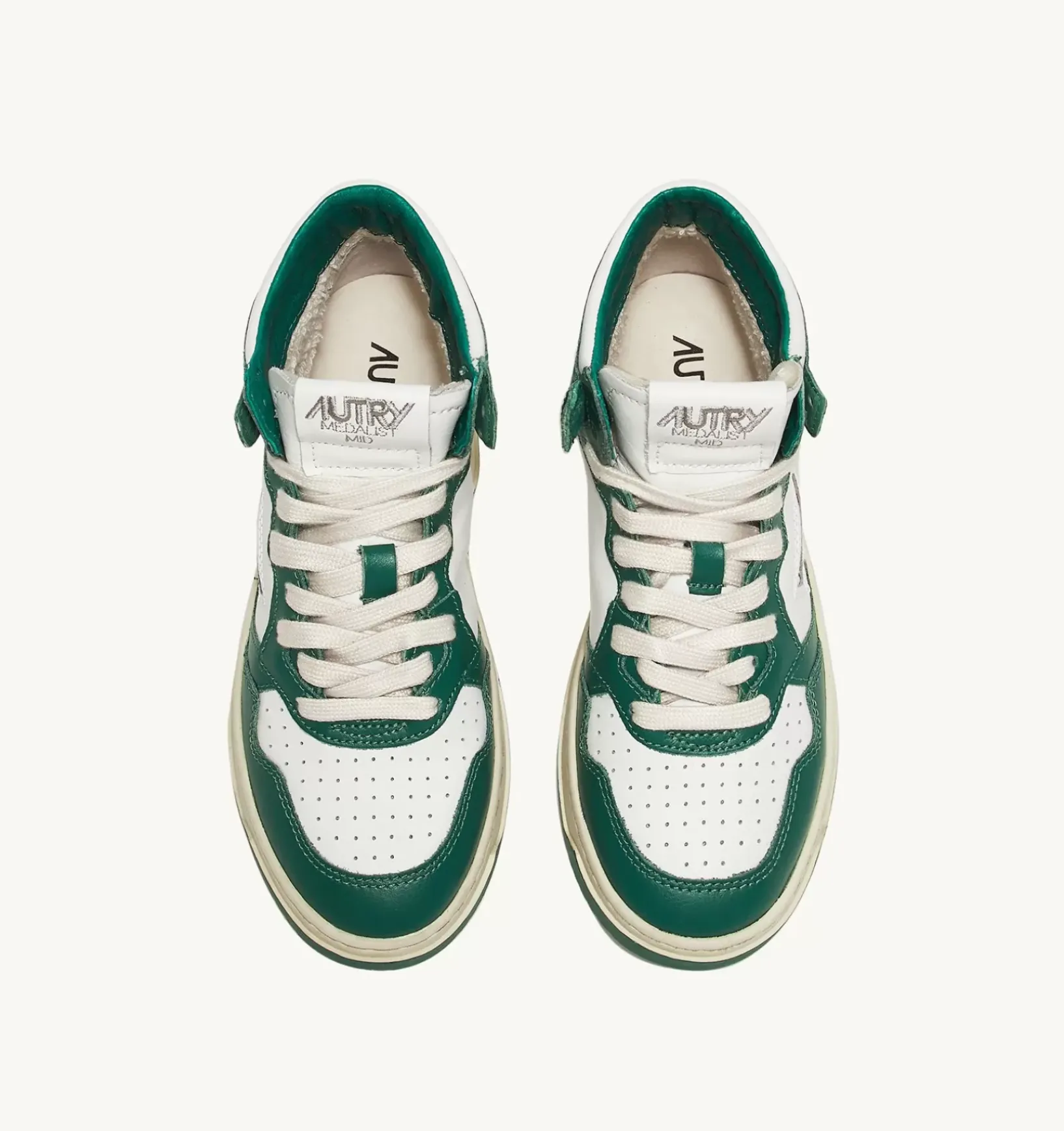 Sneakers Medalist Mid In Pelle Bicolore Bianco E Verde