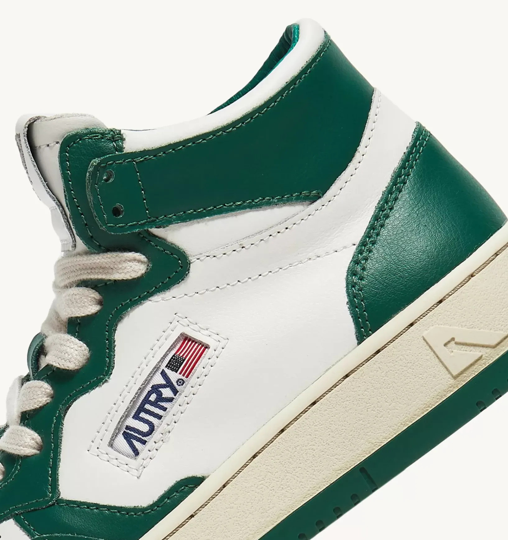 Sneakers Medalist Mid In Pelle Bicolore Bianco E Verde