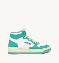 Sneakers Medalist Mid In Pelle Bianca E Verde