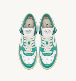 Sneakers Medalist Mid In Pelle Bianca E Verde