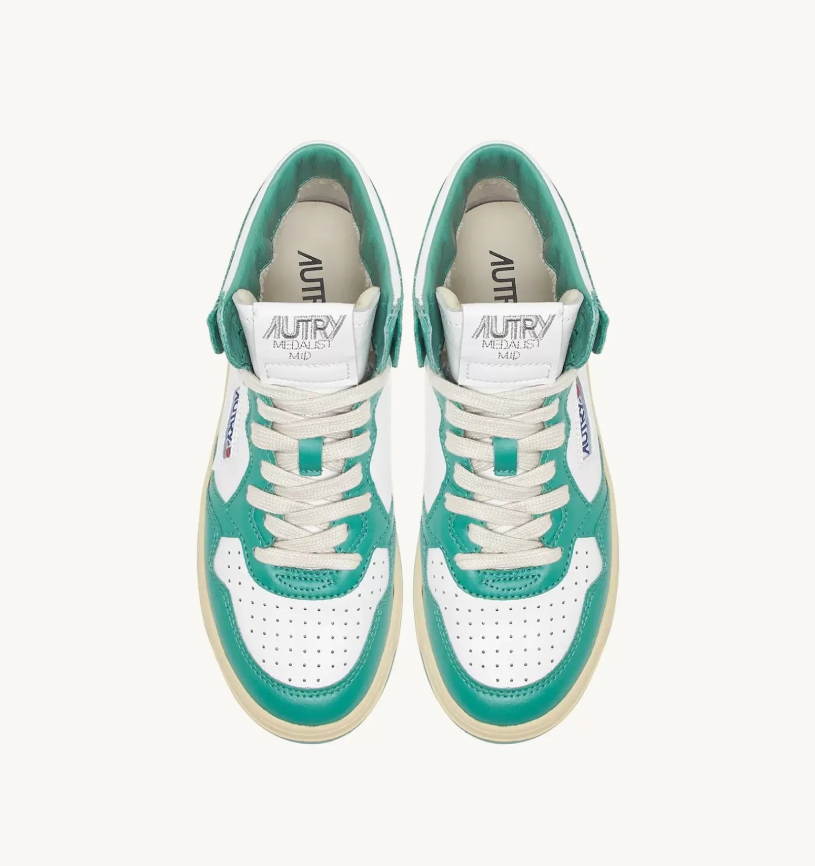 Sneakers Medalist Mid In Pelle Bianca E Verde