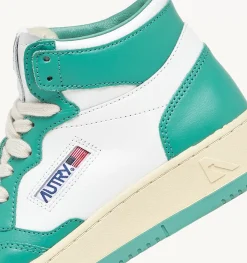 Sneakers Medalist Mid In Pelle Bianca E Verde