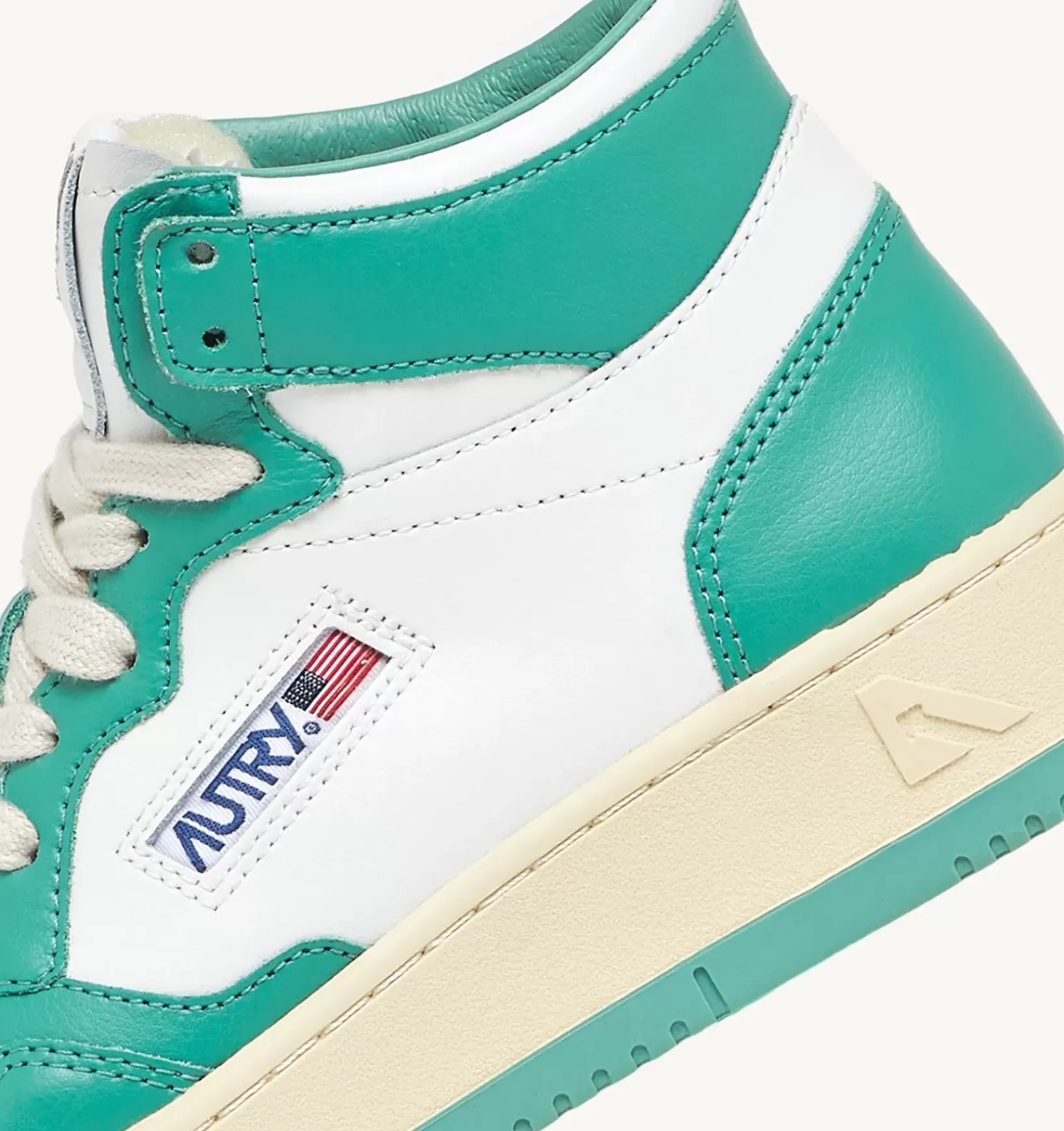 Sneakers Medalist Mid In Pelle Bianca E Verde