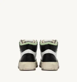 Sneakers Medalist Mid Super Vintage In Pelle Bianco Nile Blu
