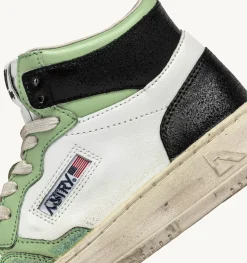 Sneakers Medalist Mid Super Vintage In Pelle Bianco Nile Blu