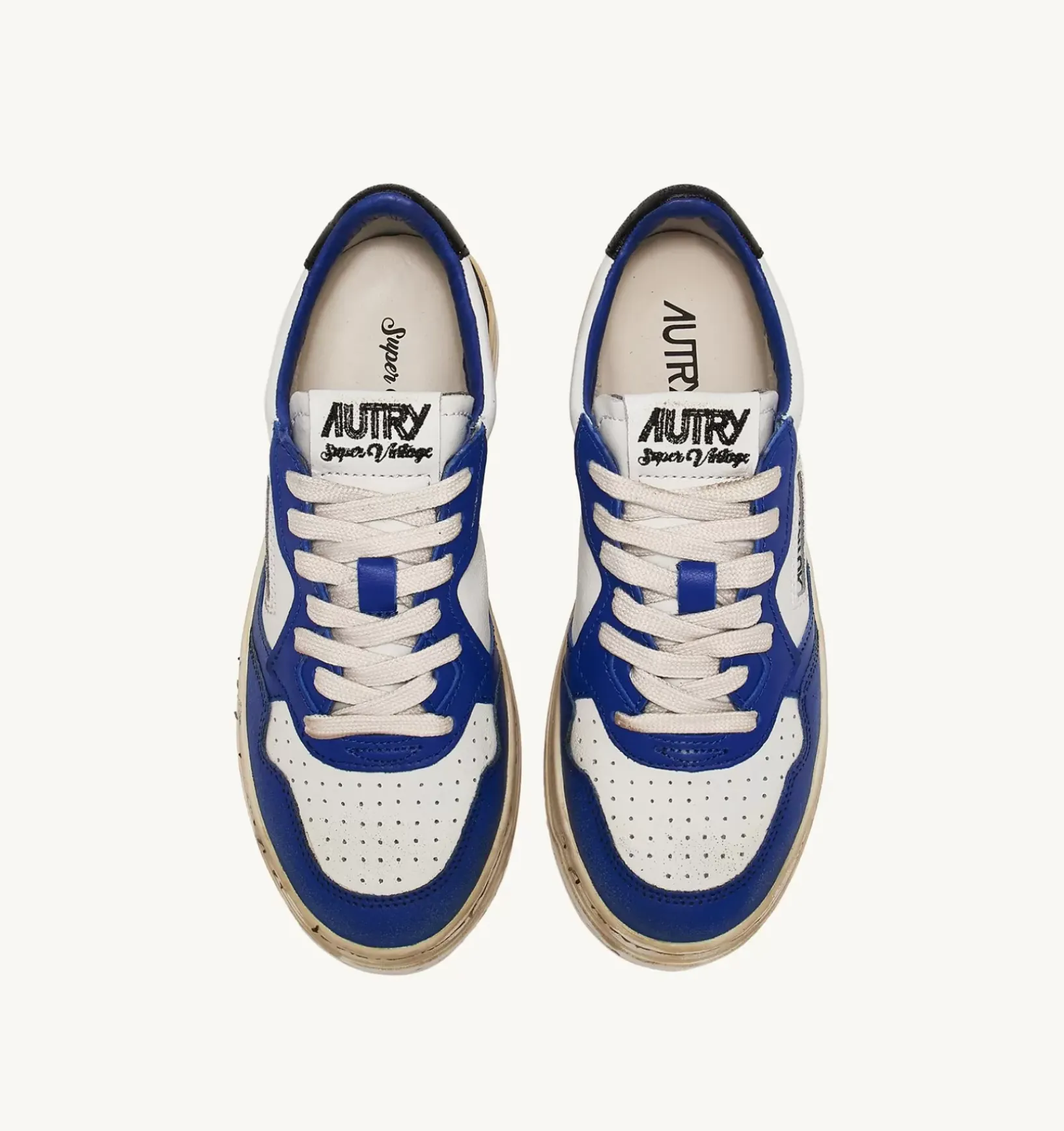Sneakers Medelist Low Super Vintage In Pelle Bianco Blue E Nero