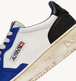 Sneakers Medelist Low Super Vintage In Pelle Bianco Blue E Nero