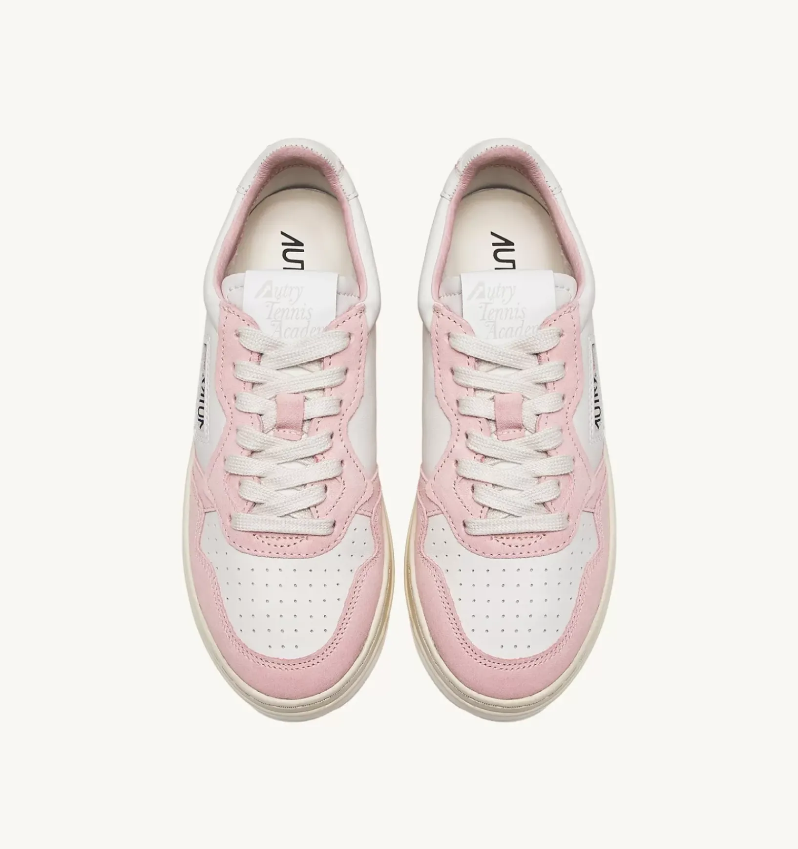 Sneakers Open Low In Pelle Bianco E Academy Pink