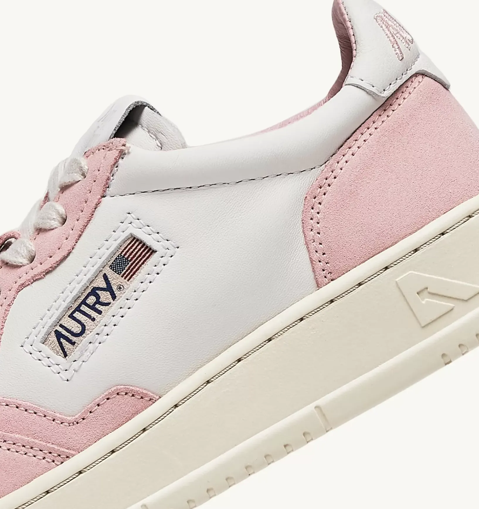 Sneakers Open Low In Pelle Bianco E Academy Pink