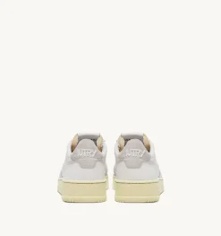 Sneakers Open Low In Pelle E Suede Colore Bianco