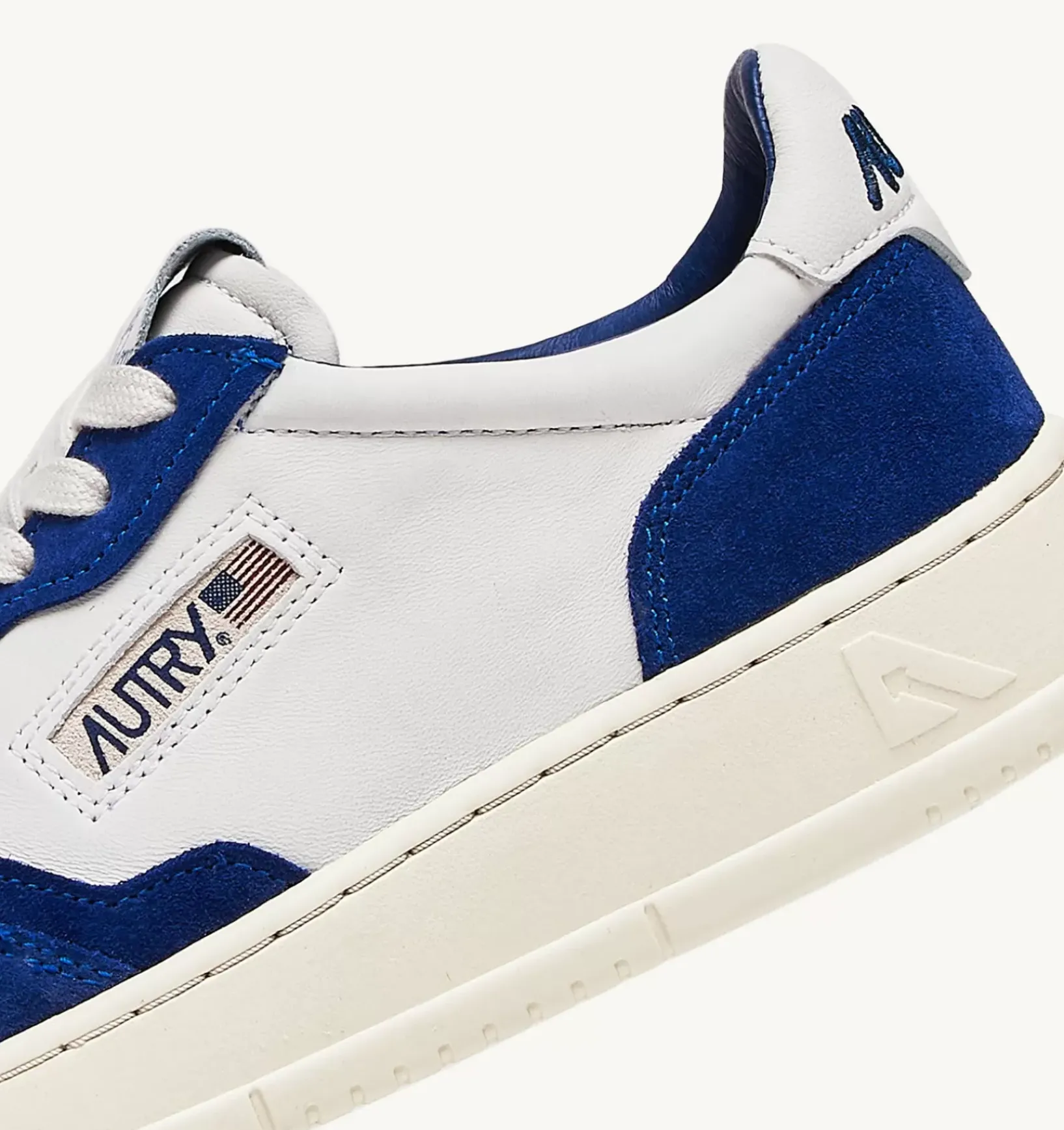 Sneakers Open Low In Pelle Bianco E Academy Blue