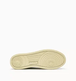 Sneakers Open Low In Pelle E Suede Colore Bianco