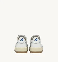 Sneakers Open Low In Pelle E Cordoncino Azure