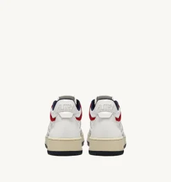 Sneakers Open Mid In Mesh E Pelle Bianco