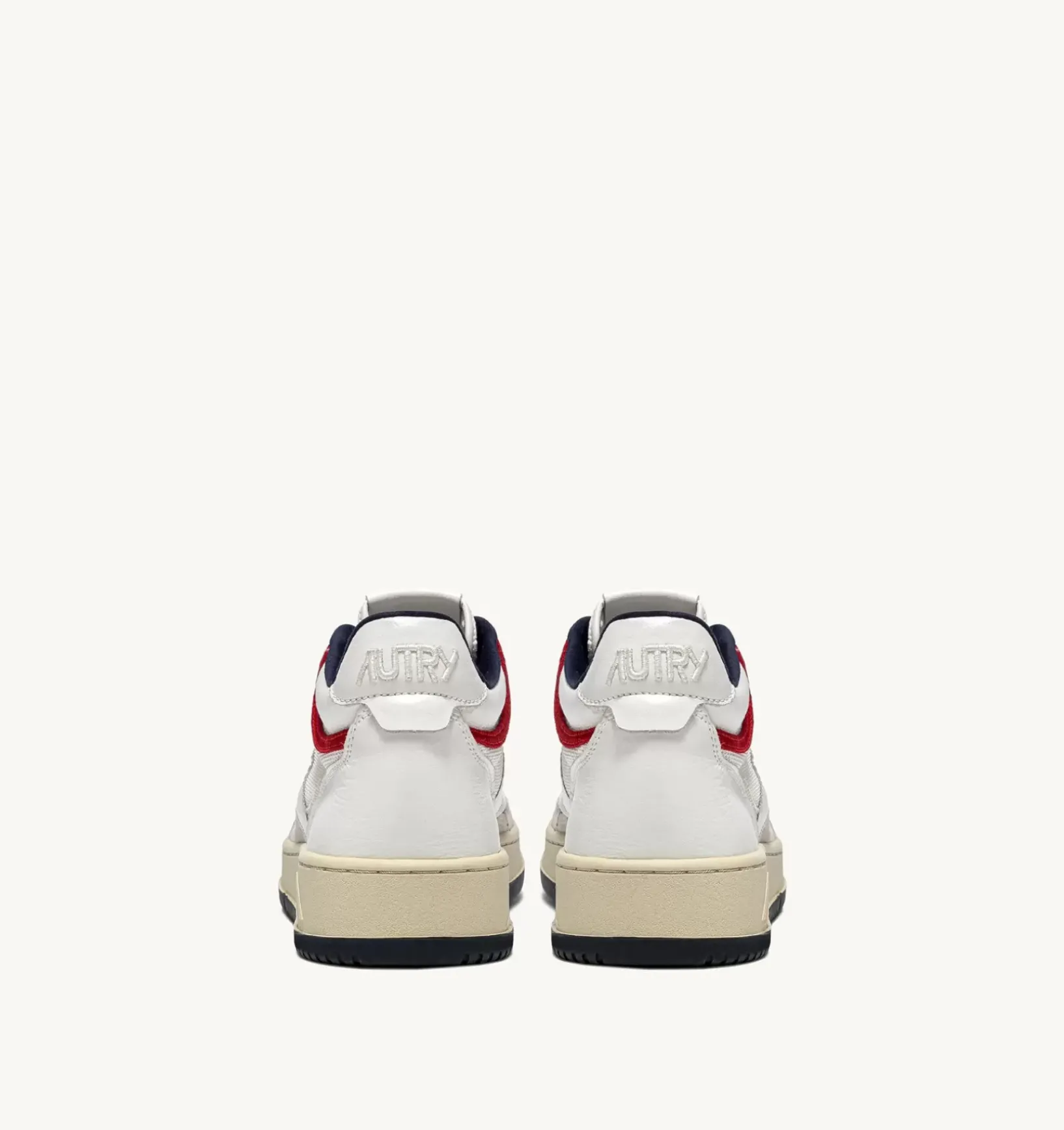 Sneakers Open Mid In Mesh E Pelle Bianco
