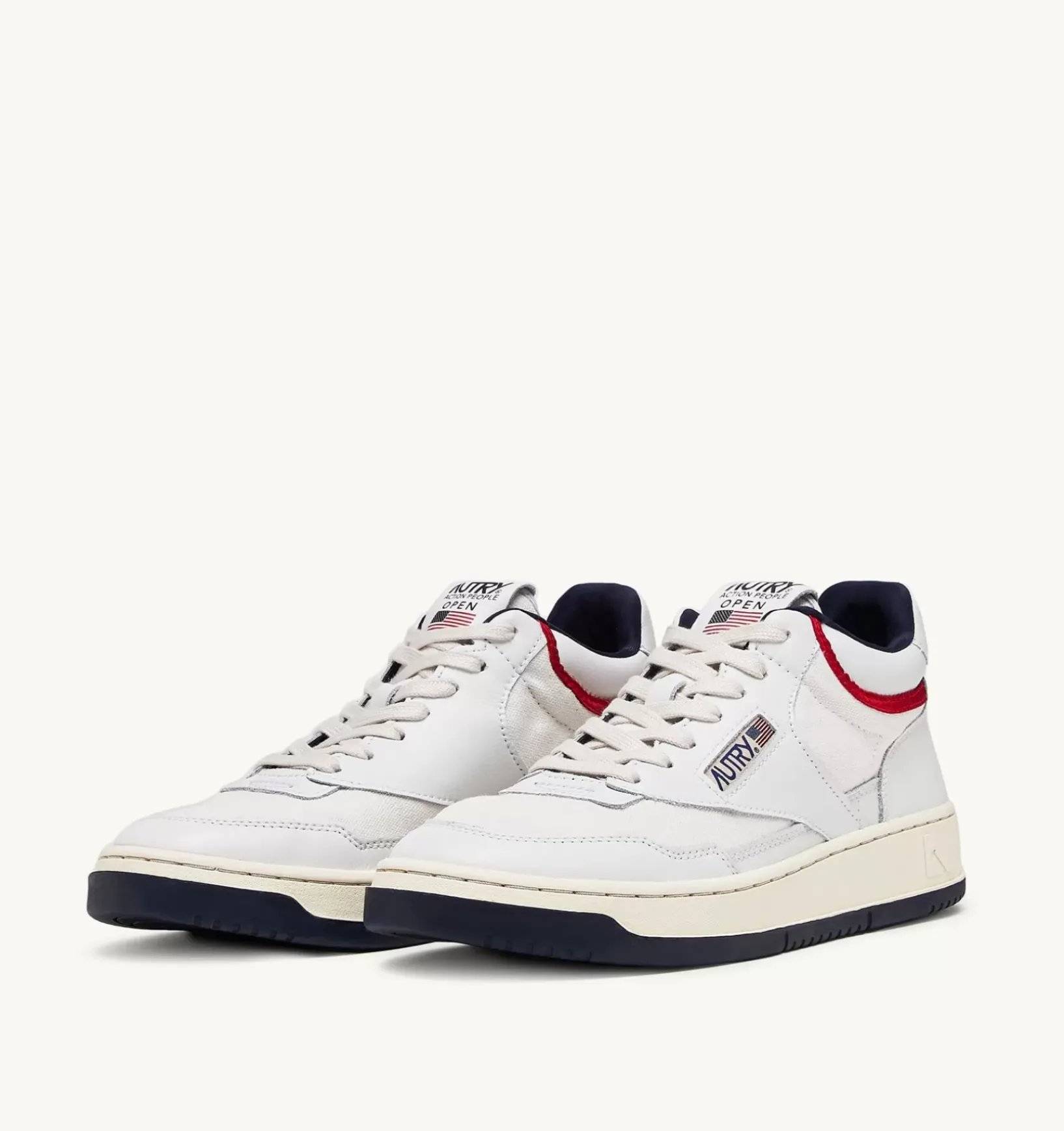 Sneakers Open Mid In Pelle E Suede Capsule