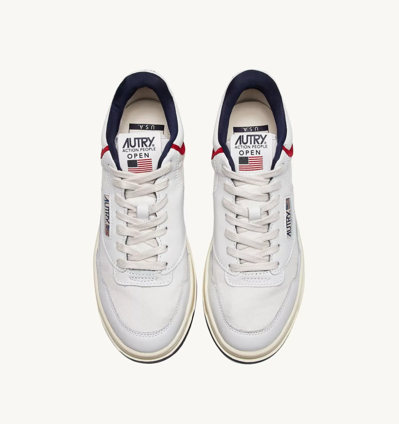 Sneakers Open Mid In Pelle E Suede Capsule