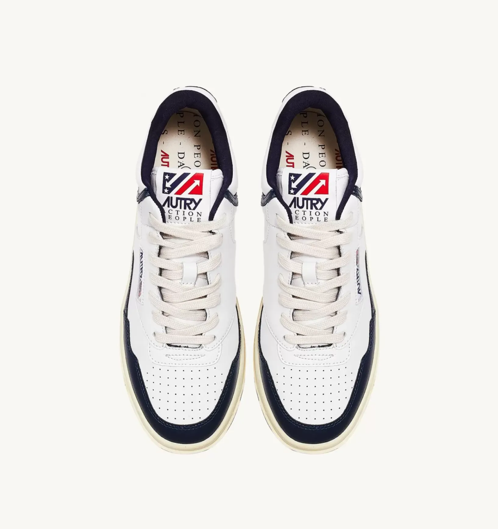 Sneakers Open Mid In Pelle Bianco Blu