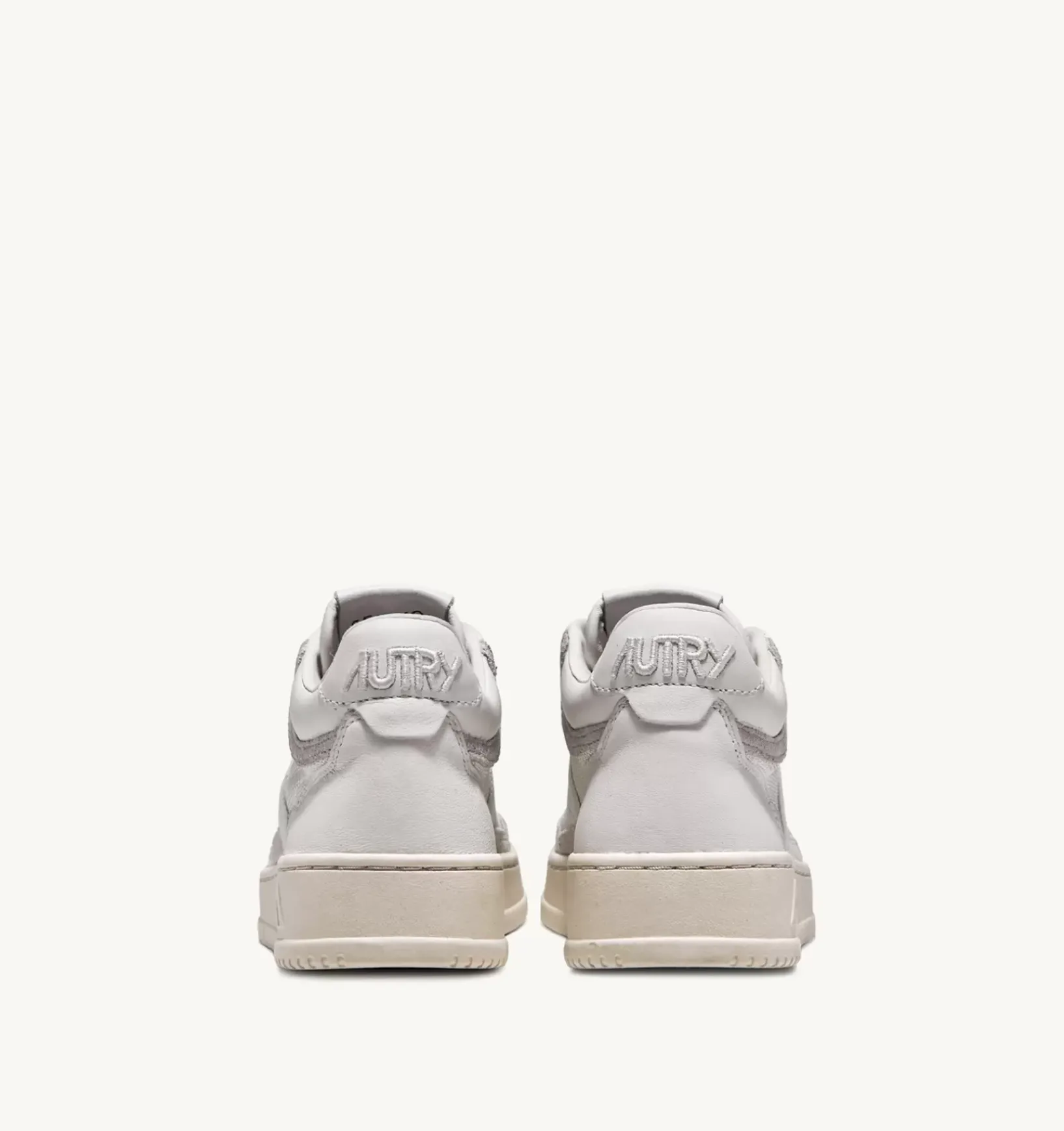 Sneakers Open Mid In Pelle E Suede Colore Bianco