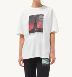 T-Shirt Girocollo Liberty Photo Bianco