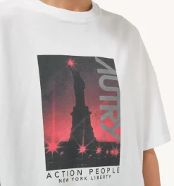 T-Shirt Girocollo Liberty Photo Bianco