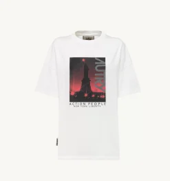 T-Shirt Girocollo Liberty Photo Bianco
