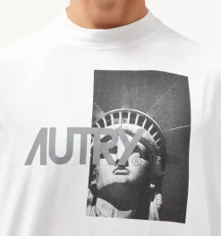 T-Shirt Girocollo Liberty Photo Bianco