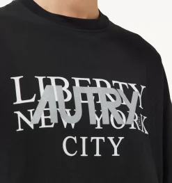 T-Shirt Girocollo Liberty Print Nero