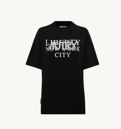 T-Shirt Girocollo Liberty Print Nero