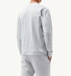 T-Shirt Girocollo Manica Lunga Iconic Logo Grigio Melange