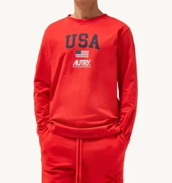 T-Shirt Girocollo Manica Lunga Iconic Logo Rosso