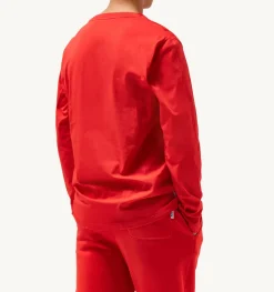 T-Shirt Girocollo Manica Lunga Iconic Logo Rosso