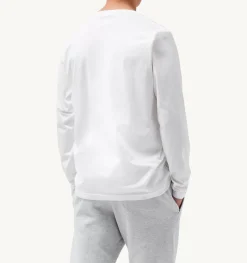 T-Shirt Girocollo Manica Lunga Iconic Logo Bianco